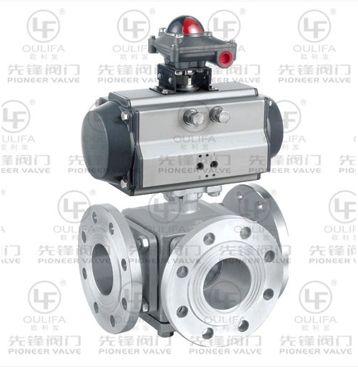 صمام كروي هوائي ذو حواف ثلاثية بمنفذ L أو منفذ T